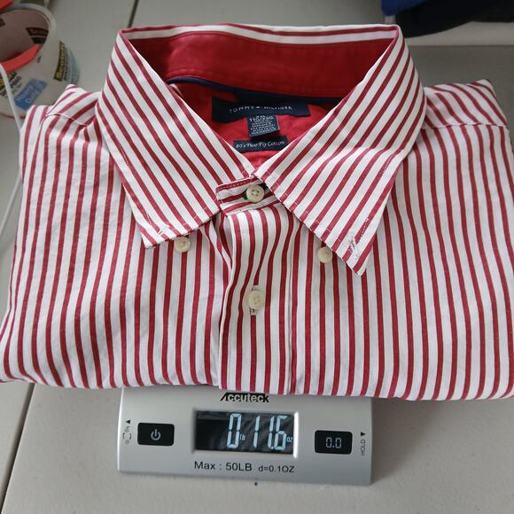 Tommy Hilfiger Red Y2K Stripe Button Down Shirt Mens XXL Ivy Preppy Old Money - Picture 9 of 9